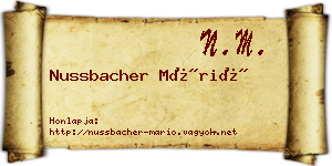 Nussbacher Márió névjegykártya